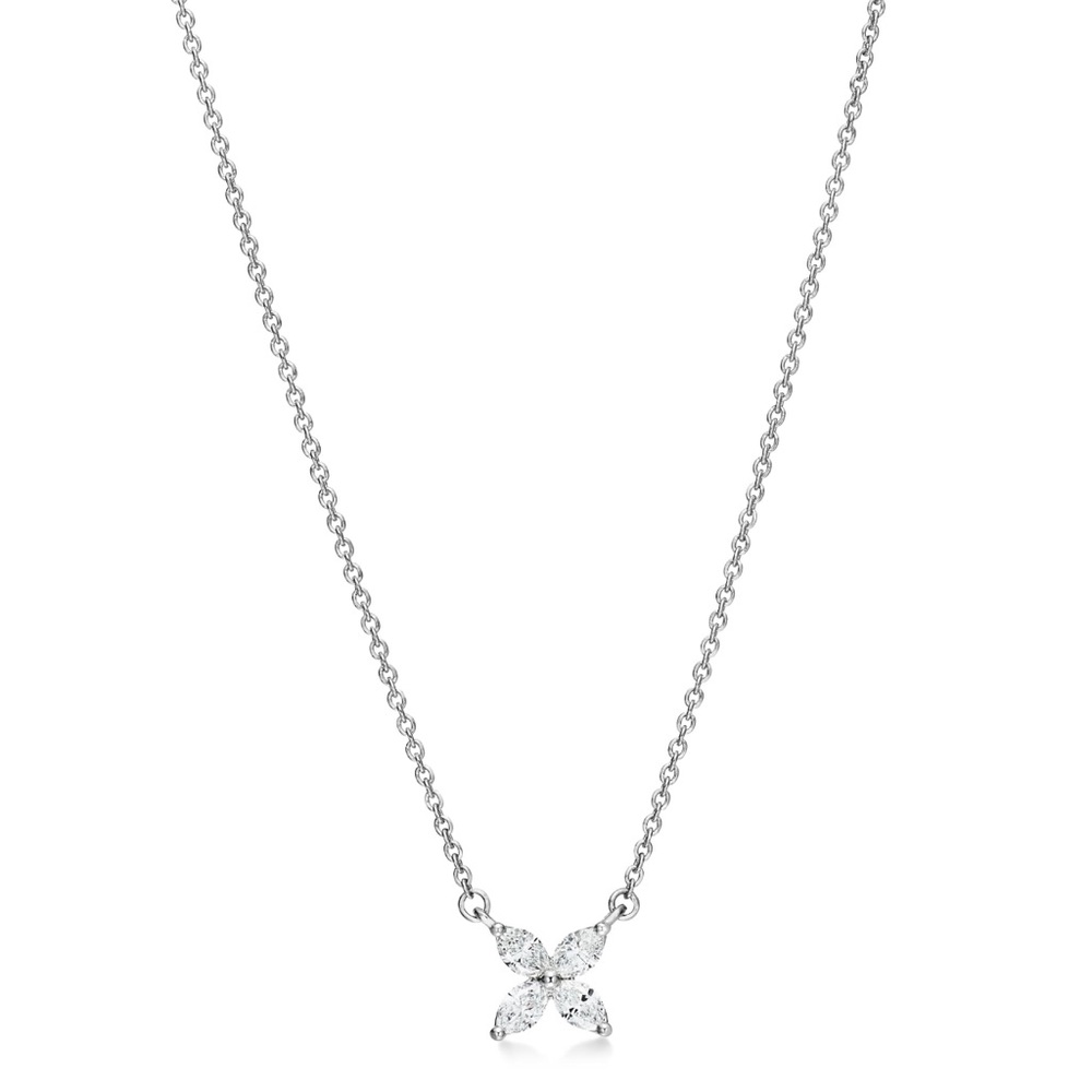 Tiffany & Co. Victoria Small Platinum Necklace 0.32 TCW - Picture 1 of 6